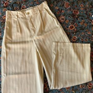 Cream Pinstripe Pants
